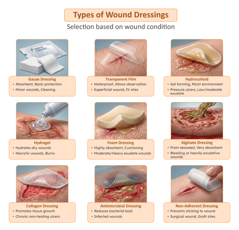 Types of wound dressings
